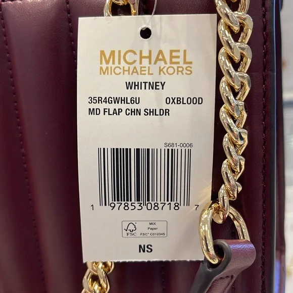 Michael Kors Whitney Medium Quilted Shoulder Crossbody Bag
Oxblood 
NWT - Picture 11 of 16